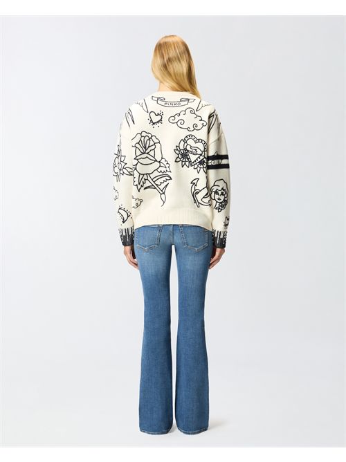 Maglione girocollo con fantasie PINKO PINKO | 105427-A2PKZE1