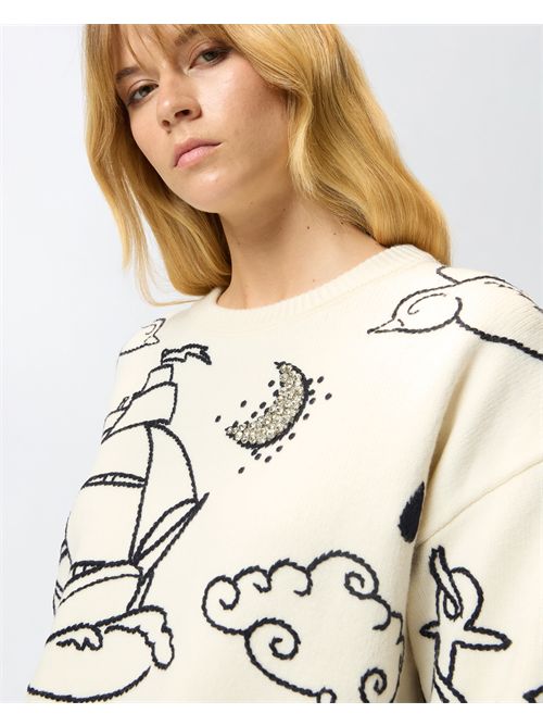 Maglione girocollo con fantasie PINKO PINKO | 105427-A2PKZE1