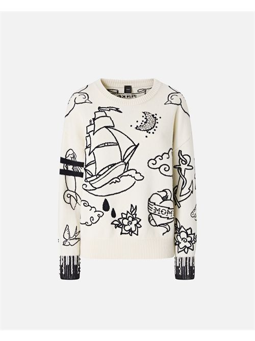 Maglione girocollo con fantasie PINKO PINKO | 105427-A2PKZE1