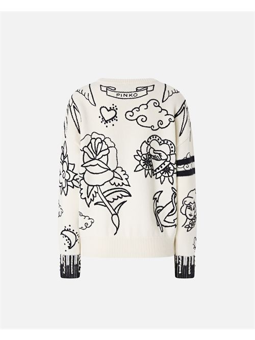 Maglione girocollo con fantasie PINKO PINKO | 105427-A2PKZE1