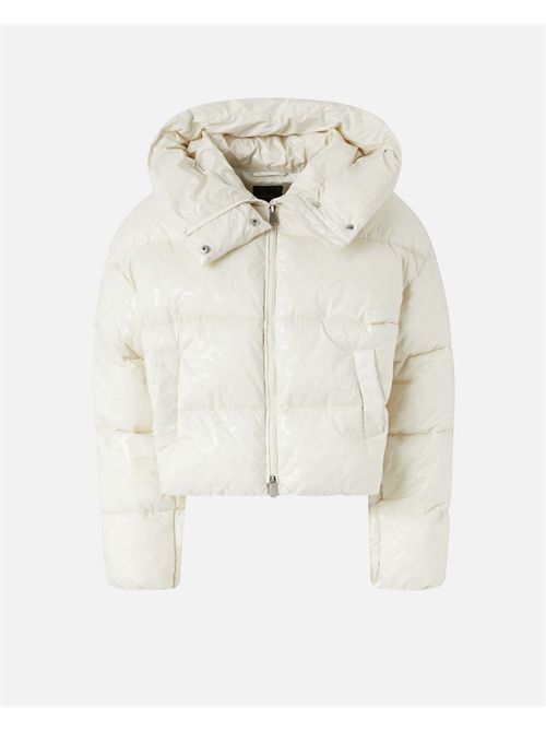Piumino corto in tela tecnica stampa logo PINKO PINKO | 105438-A2PYC14