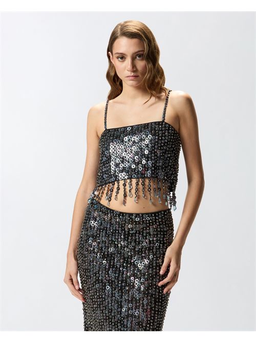Top con paillettes e cristalli PINKO PINKO | 105468-A2QM1GZE