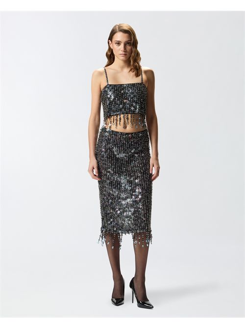 Top con paillettes e cristalli PINKO PINKO | 105468-A2QM1GZE