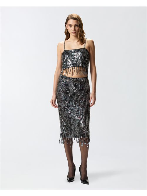 Gonna a tubino con paillettes e cristalli PINKO PINKO | 105469-A2QM1GZE