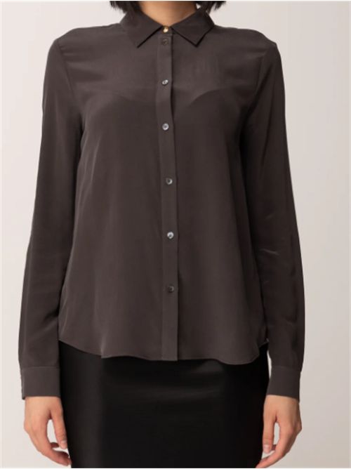 Camicia Basica In Crepe De Chine MARRONE OLTRE BUIO PINKO PINKO | 105593-A2T7M04