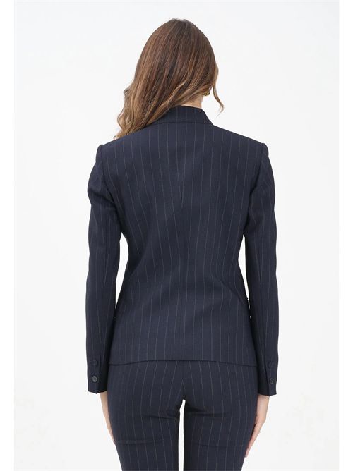 PINKO Giacca monopetto blu da donna con motivo gessato PINKO | 105626-A2QYEZ1