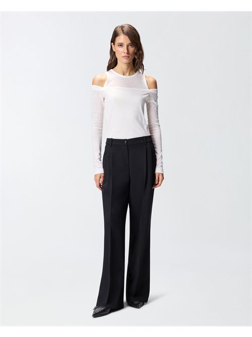 Pantalone palazzo a vita alta in tessuto fluido PINKO PINKO | 105898-A18EZ99