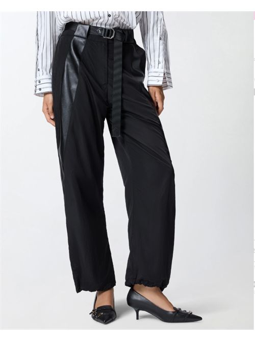 Pantaloei in tela tecnica con dettegli effetto pelle Bombolone Pinko PINKO | 106808-A3AK-Z99