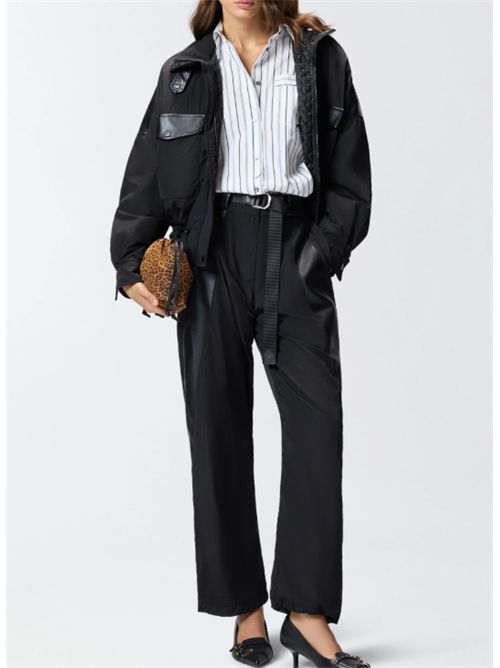 Pantaloei in tela tecnica con dettegli effetto pelle Bombolone Pinko PINKO | 106808-A3AK-Z99