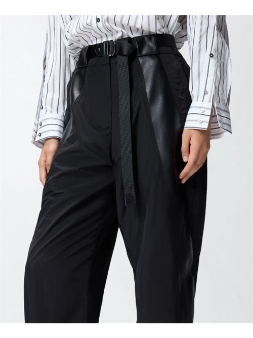 Pantaloei in tela tecnica con dettegli effetto pelle Bombolone Pinko PINKO | 106808-A3AK-Z99