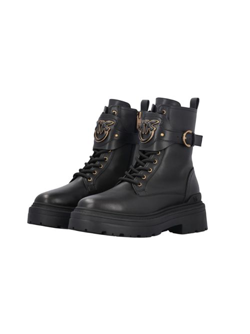 Anfibio in pelle con cinturino logato davanti Mia 07 Pinko PINKO | SD0147-P001Z99