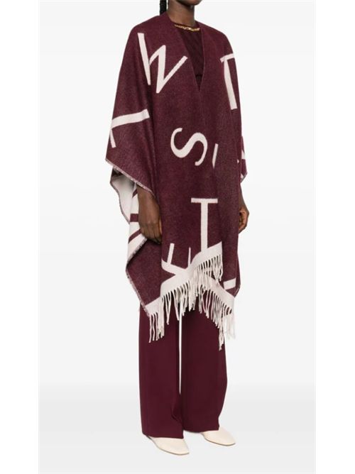 Poncho con logo all-over e frange in misto lana Twinset TWINSET | 252TA4220-05609