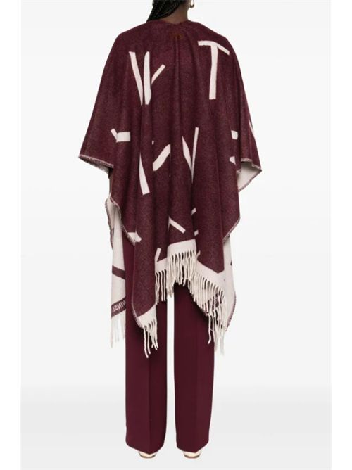Poncho con logo all-over e frange in misto lana Twinset TWINSET | 252TA4220-05609