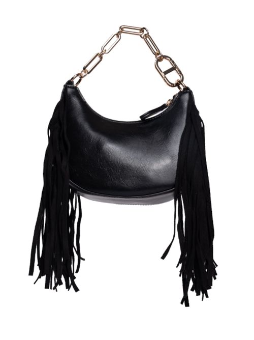 Borsa Hobo Mini con frange e manico catena Oval-T Twinset TWINSET | 252TB712300006