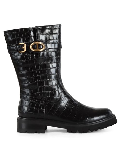 Biker in pelle con placca logo laterale Twinset TWINSET | 252TCP19800006