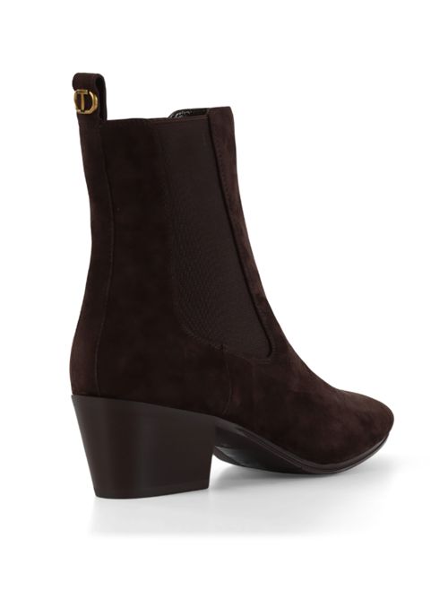 Stivaletto in suede con ricamo frontale Twinset TWINSET | 252TGT17011054